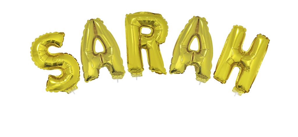 Folie Letters Sarah 16" goud met li