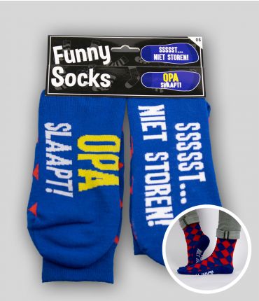 Funny socks Opa slaapt sssst