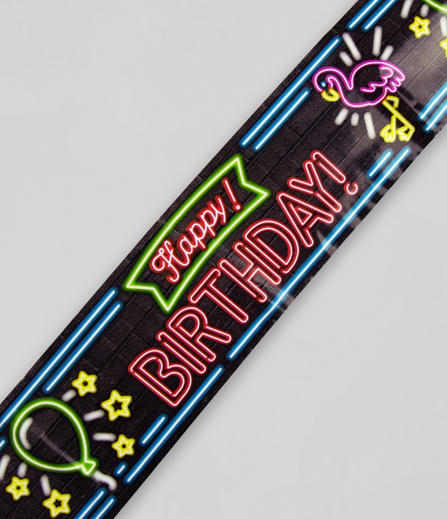 Afzetlint neon Happy Birthday