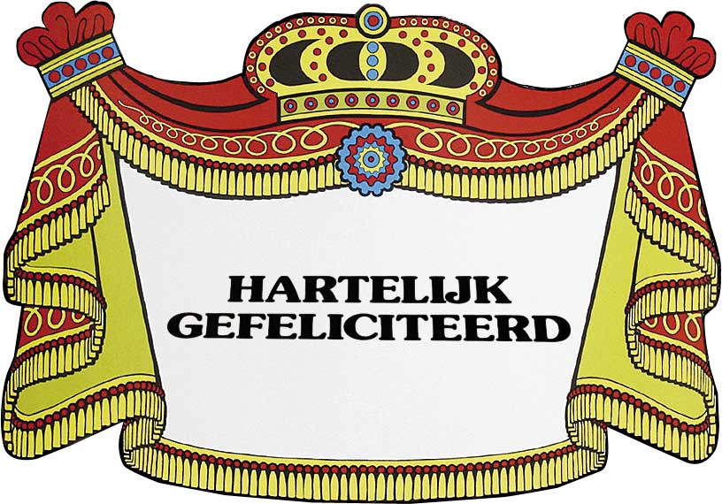 Hulde bord Hartelijk Gefeliciteerd