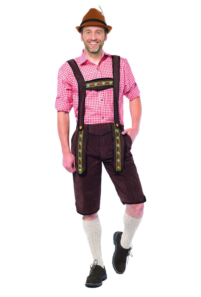 Lederhose Johann lang Donkerbruin