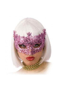 Oogmasker met roze glitter