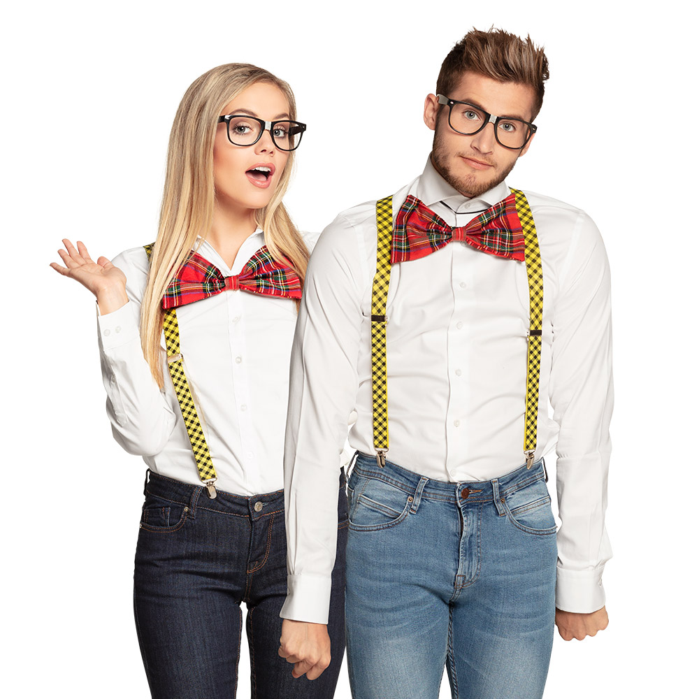 Accessoire-set Nerd (bretels, strik en partybril)