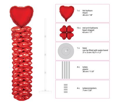 Ballonpilaar Folie Valentine kit