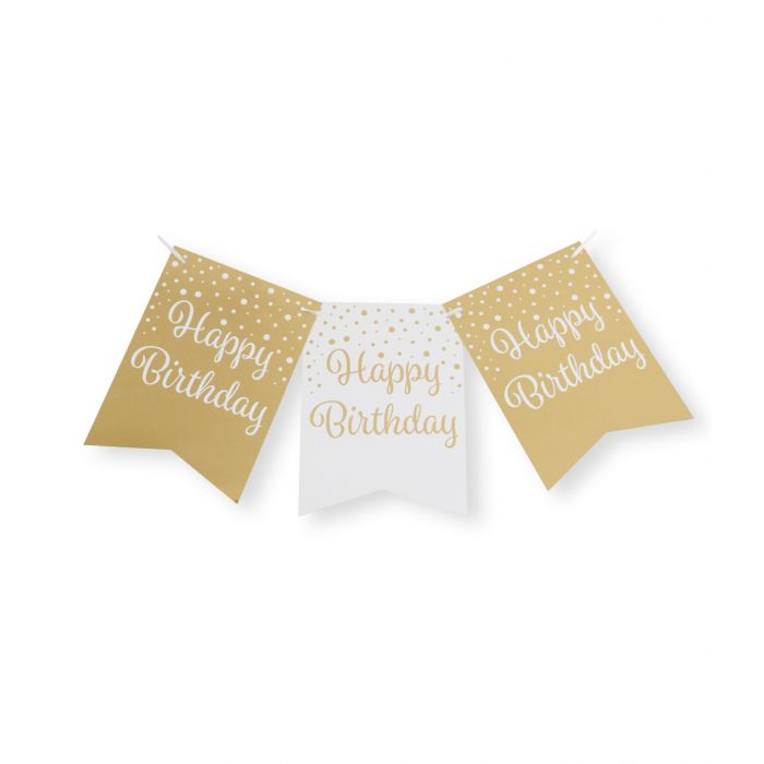 Party flag banner gold/white H.B.