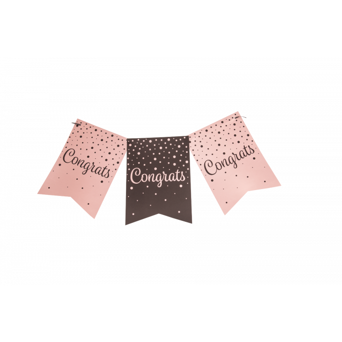 Party flag banner roségold/black-Co