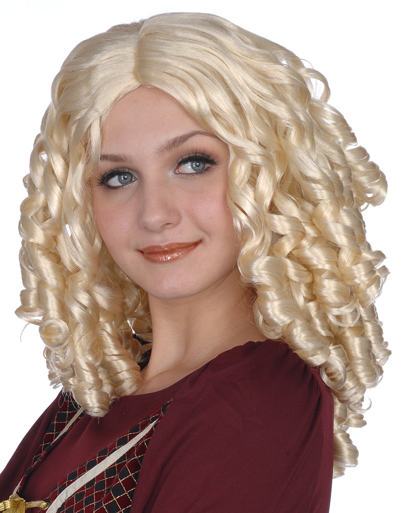 Pruik gekruld blond