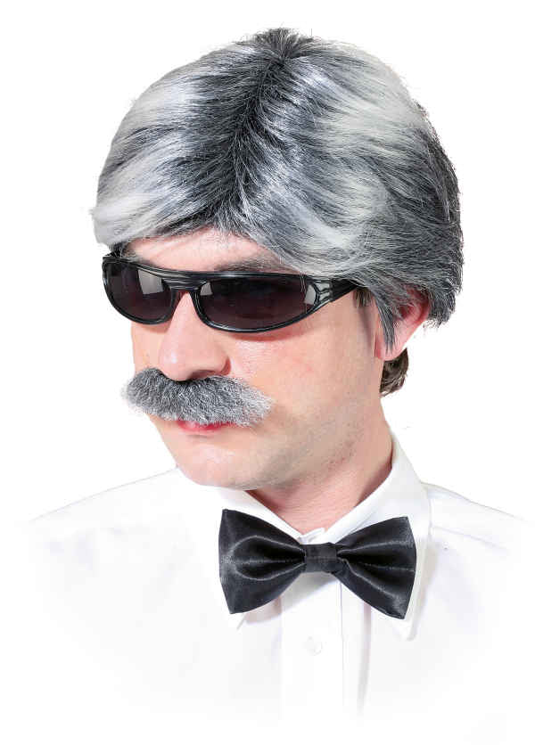 Heren pruik Gentleman met snor