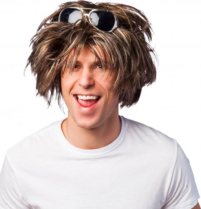 Heren pruik blond gemeleerd