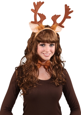 Diadeem Rendier bruin en strik