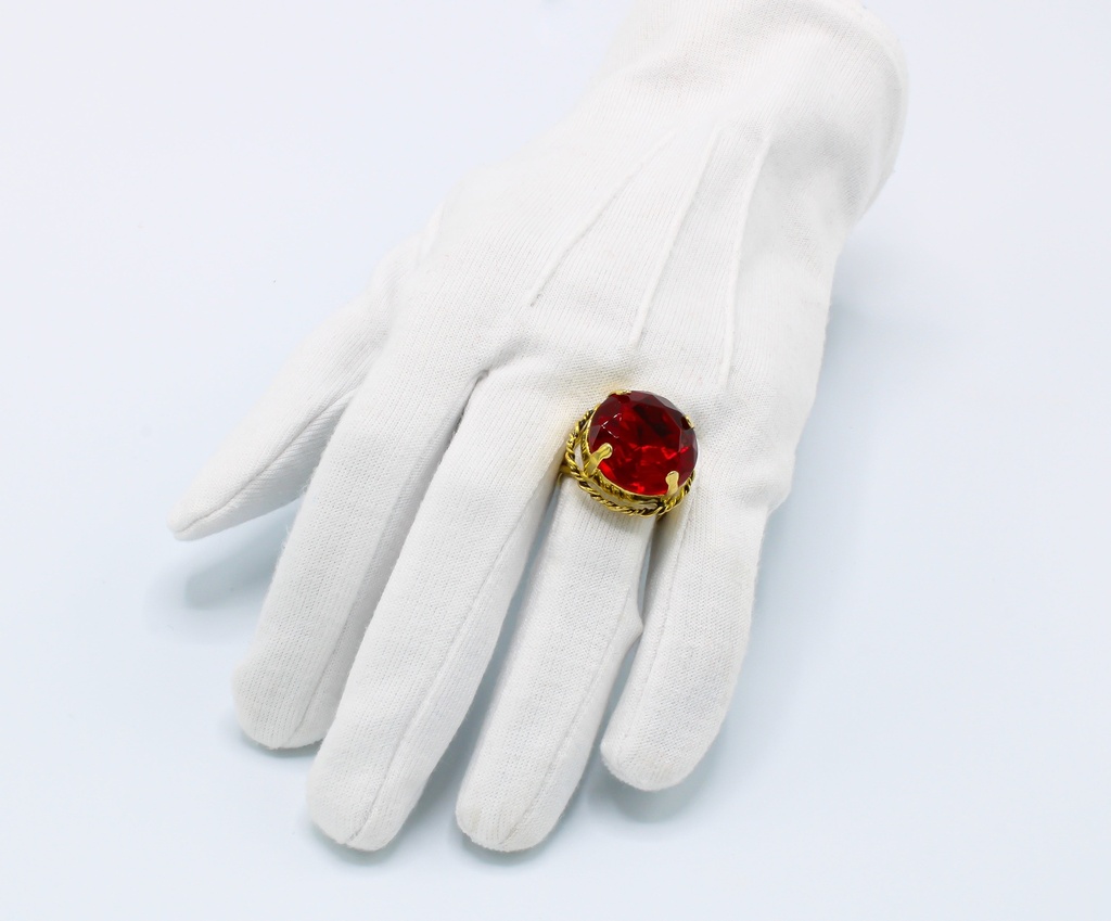 Ring Sinterklaas met rode steen