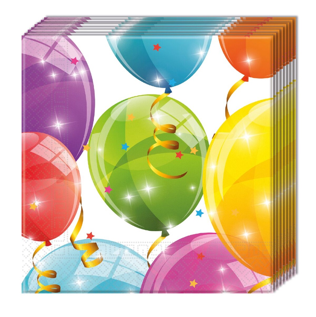 Servetten Sparkling Balloons 20 stu