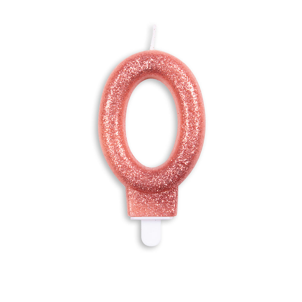 Cijferkaars glitter rose gold 0-9