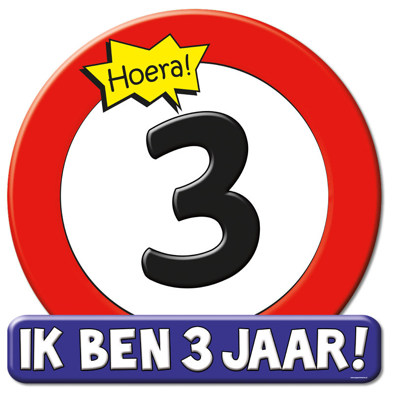 Verkeersbord 3 jaar