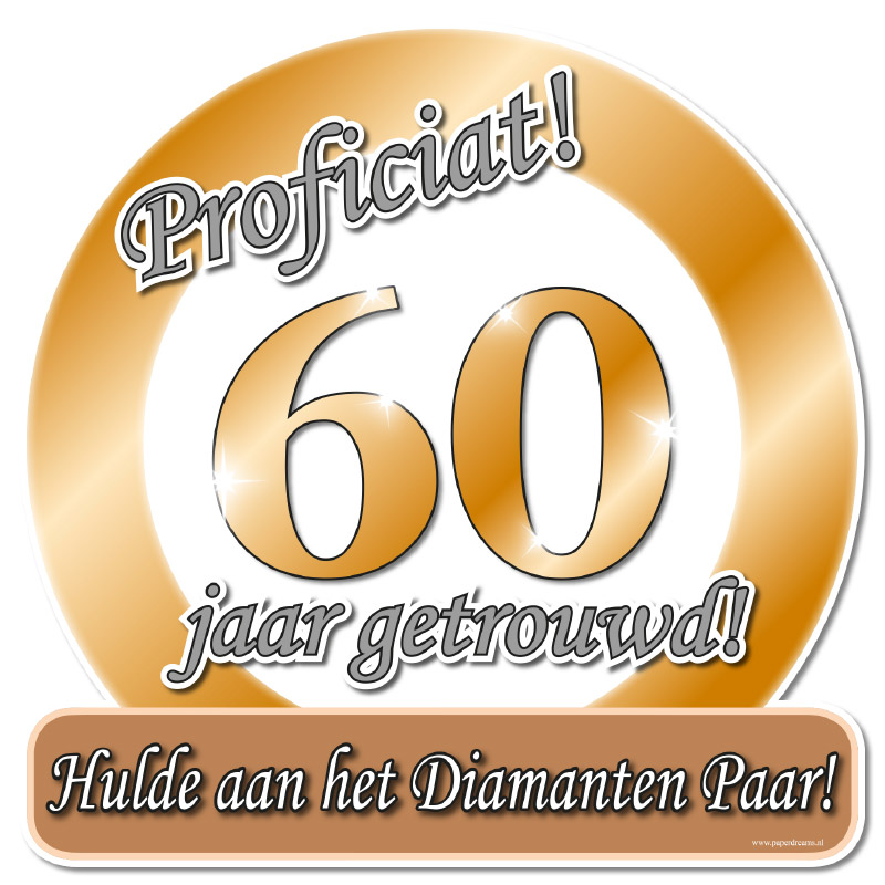 Verkeersbord 60 jaar Getrouwd