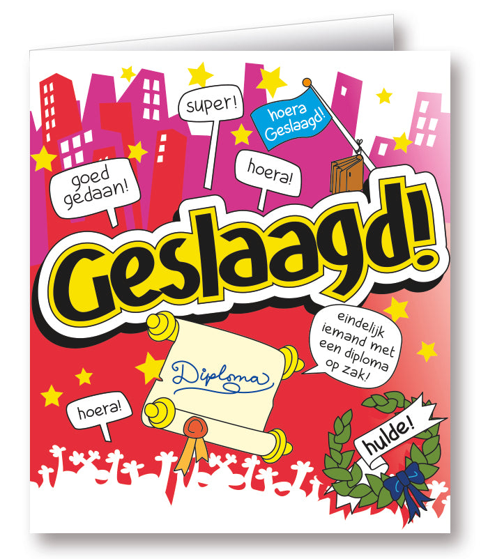 Kaart Cartoon Geslaagd