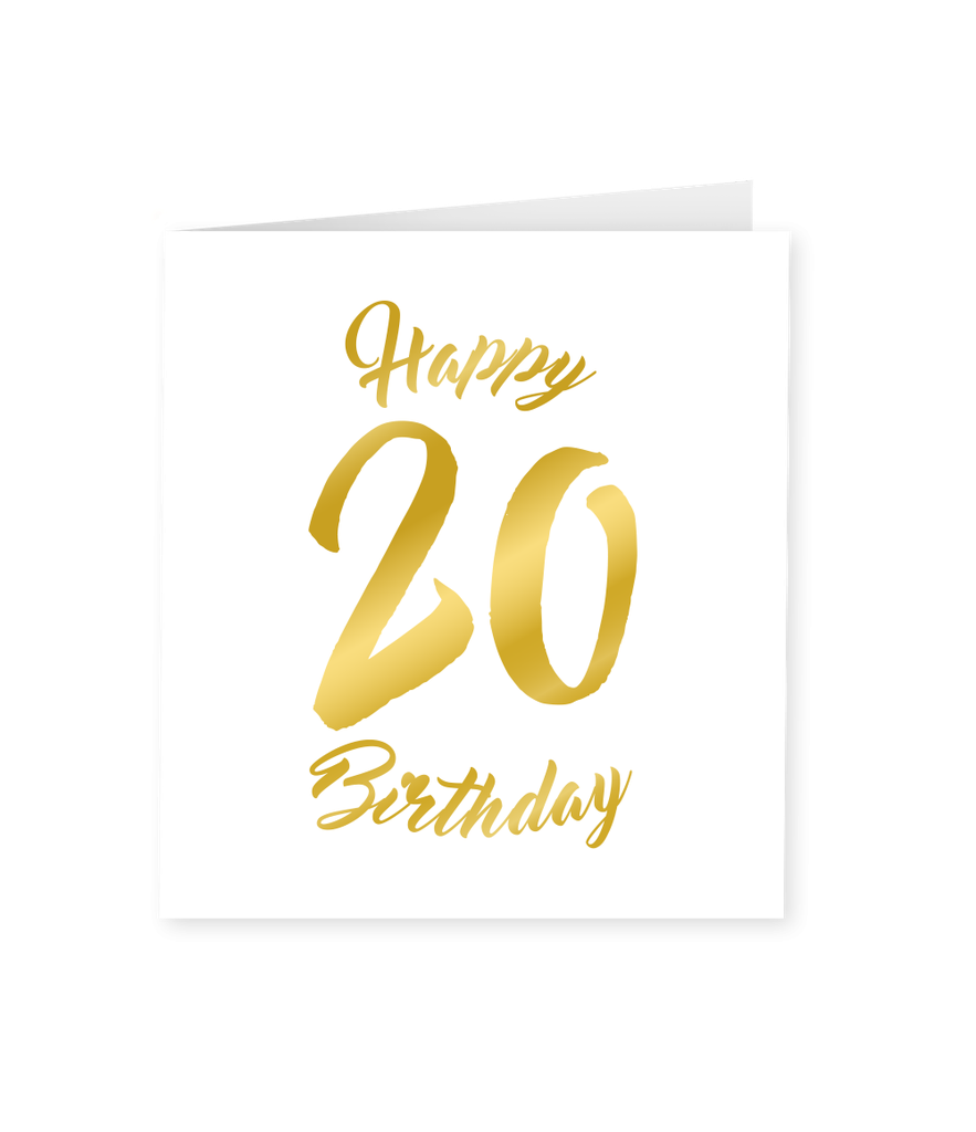 Kaart goud/wit 20 jaar
