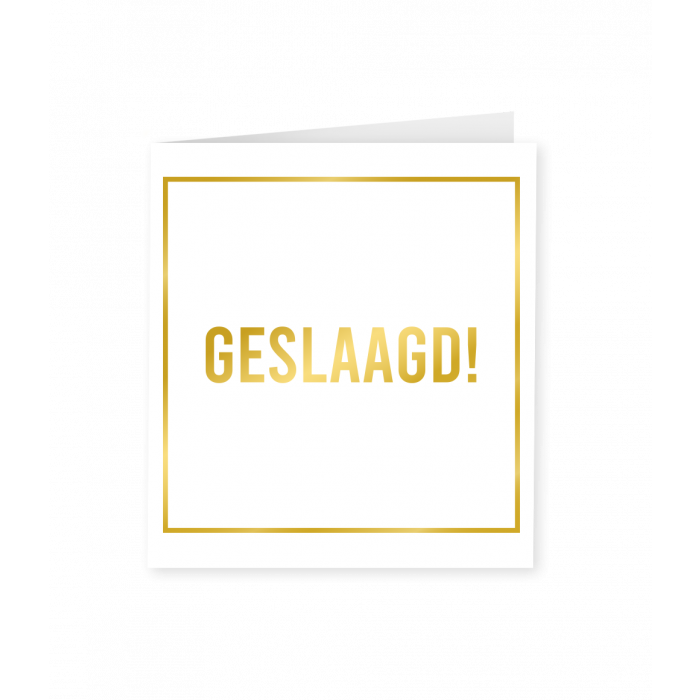Kaart goud/wit Geslaagd!