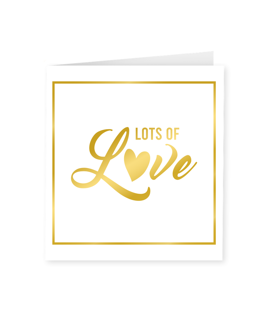 Kaart goud/wit Lots of Love
