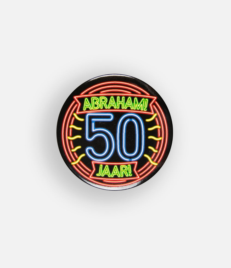 Button neon 50 jaar abraham