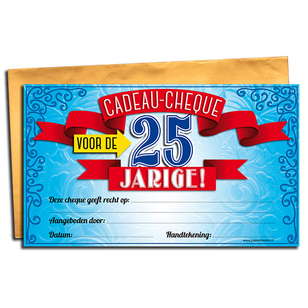 Cadeau-cheque 25 Jarige