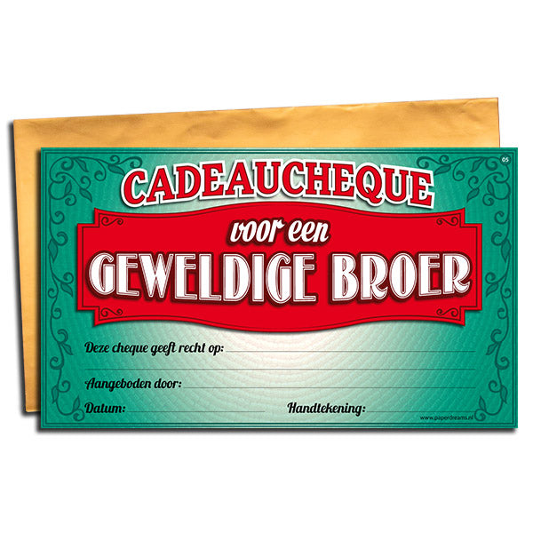 Cadeau-cheque Geweldige Broer