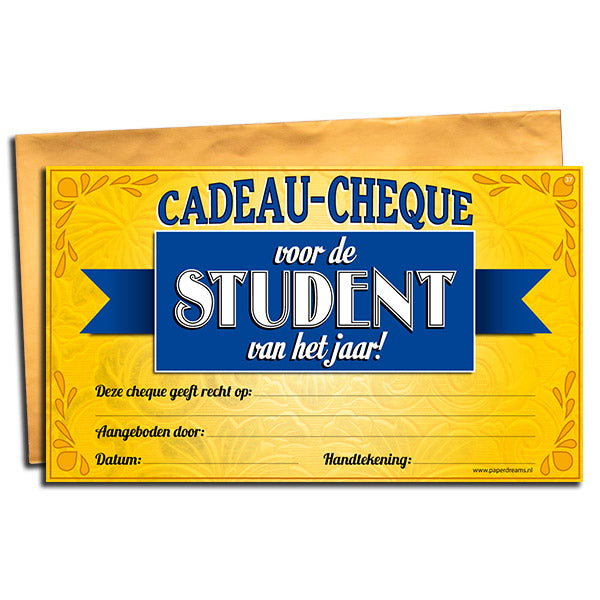 Cadeau-cheque Student van het jaar
