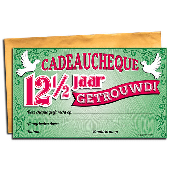 Cadeau-cheque 12,5 jaar Getrouwd