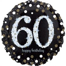 [3213201] Folie helium ballon 60 jaar zilver sparkle