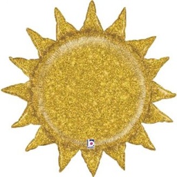 [35809GH-P] Folie helium ballon Shape Glitter Sun 30"