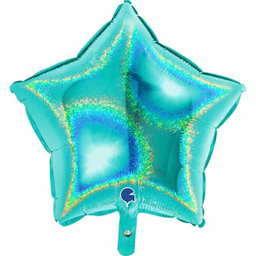 [36277GHTI-P] Folie helium ballon Ster glitter tiffany 36" (91cm)