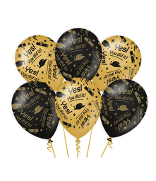 [7031401] Ballonnen Classy Yes! You did It / Geslaagd   6 stuks
