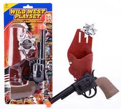 [26267] Cowboy pistool met holster en sheriffster
