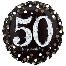 [3213101] Folie helium ballon 50 jaar gold sparkle