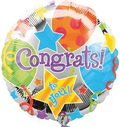 [111041] Folie helium ballon Congrats to you