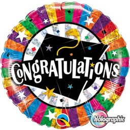 [93437] Folie helium ballon Congratulations strepen en sterren