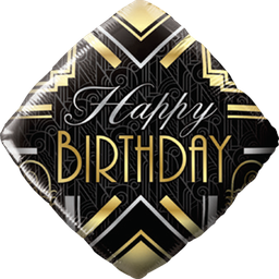 [49100] Folie helium ballon Happy Birthday art deco