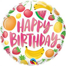 [10264] Folie helium ballon Happy Birthday fruit