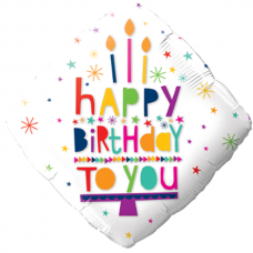 [78666] Folie helium ballon Happy Birthday to you candles