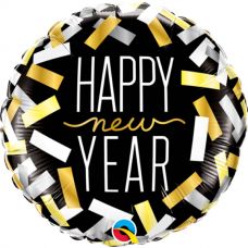 [43531] Folie helium ballon Happy New Year confetti