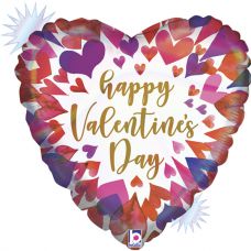 [26074] Folie helium ballon Happy Valentine's Day ombre