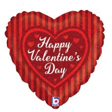 [36510] Folie helium ballon Happy Valentine's Day stripes