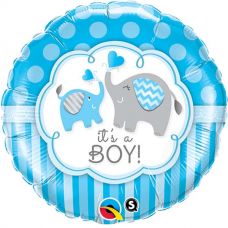 [45109] Folie helium ballon It's a Boy olifantjes