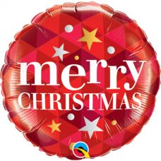 [43493] Folie helium ballon Merry Christmas rood