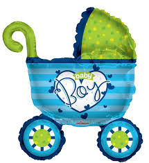 [10361] Folie helium ballon Shape Baby Boy kinderwagen 36"