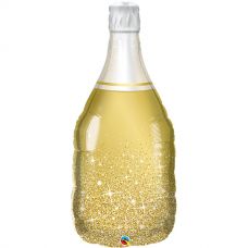 [98219] Folie helium ballon Shape Bubbly Wine Bottle Gold  99cm