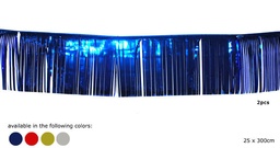 [64200] Folie slingers, metallic blauw, 25x300, 2 stuks