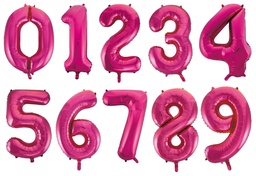 Dubbele Folie Cijfer ballonnen 34"/86cm 10-99  Roze
