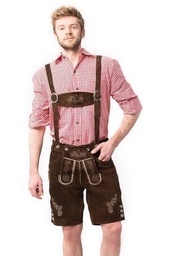 Lederhose Oktoberfest Ralf kort Donkerbruin