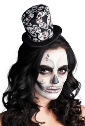 [97010] Mini hoge hoed op tiara 'Skull'